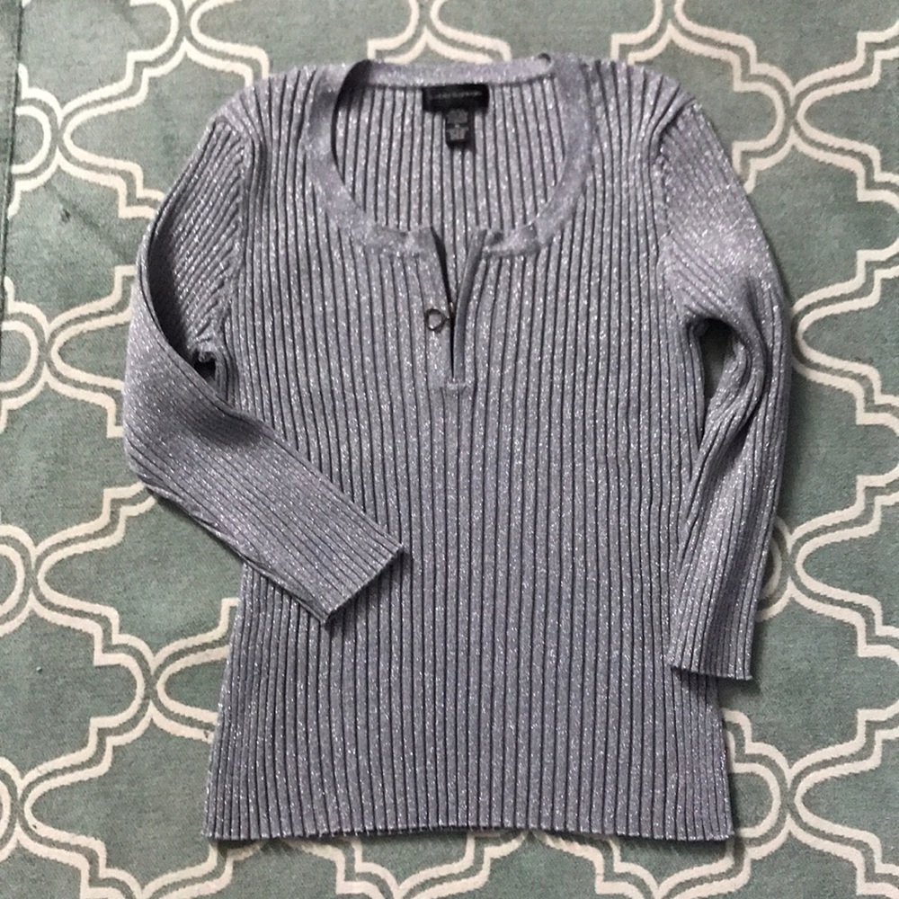 Silver sparkly sweater with cute zipper in front